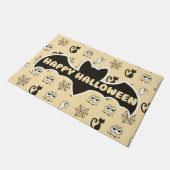 幽霊、クモの巣、黒猫イエロー ドアマット (アングル)