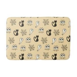 幽霊、クモの巣、黒猫イエロー バスマット