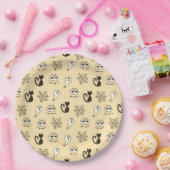 幽霊、クモの巣、黒猫イエロー ペーパープレート (パーティー)