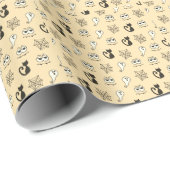 幽霊、クモの巣、黒猫イエロー ラッピングペーパー (ロールコーナー)