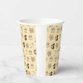 幽霊、クモの巣、黒猫イエロー 紙コップ (左)