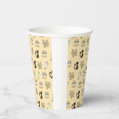 幽霊、クモの巣、黒猫イエロー 紙コップ (右)