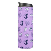 幽霊、クモの巣、黒猫パープル タンブラー (回転右)