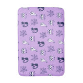 幽霊、クモの巣、黒猫パープル バスマット (正面縦)
