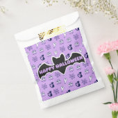 幽霊、クモの巣、黒猫パープル フェイバーバッグ (封をした状態)