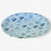 幽霊、クモの巣、黒猫ブルー ペーパープレート (アングル)