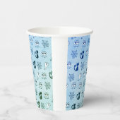 幽霊、クモの巣、黒猫ブルー 紙コップ (左)
