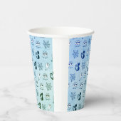 幽霊、クモの巣、黒猫ブルー 紙コップ (右)