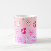 幽霊、クモの巣、黒猫レインボーピンク コーヒーマグカップ (中央)