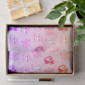 幽霊、クモの巣、黒猫レインボーピンク 薄葉紙 (ギフト)