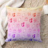 幽霊、クモの巣、黒猫レインボー クッション (ブランケット)