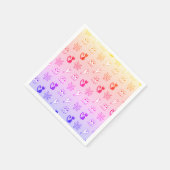 幽霊、クモの巣、黒猫レインボー スタンダードカクテルナプキン (角)