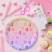 幽霊、クモの巣、黒猫レインボー ペーパープレート (パーティー)