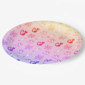 幽霊、クモの巣、黒猫レインボー ペーパープレート (アングル)