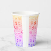 幽霊、クモの巣、黒猫レインボー 紙コップ (右)