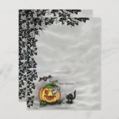 幽霊、ネコ、こうもり、カボチャ、ハッピーハローウィン! (正面/裏面)