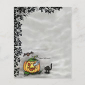幽霊、ネコ、こうもり、カボチャ、ハッピーハローウィン! (裏面)