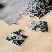 幽霊、ネコ、こうもり、カボチャ、ハッピーハローウィン! ジグソーパズル (側面)