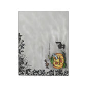 幽霊、ネコ、こうもり、カボチャ、ハッピーハローウィン! ノートパッド (回転)