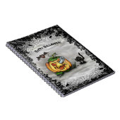 幽霊、ネコ、こうもり、カボチャ、ハッピーハローウィン! ノートブック (右側)