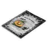 幽霊、ネコ、こうもり、カボチャ、ハッピーハローウィン! ノートブック (左側)