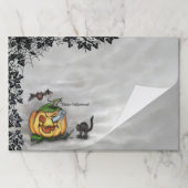 幽霊、ネコ、こうもり、カボチャ、ハッピーハローウィン! ペーパーパッド (折り畳み)
