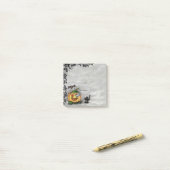 幽霊、ネコ、こうもり、カボチャ、ハッピーハローウィン! ポストイット (デスク上)