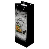 幽霊、ネコ、こうもり、カボチャ、ハッピーハローウィン! ワインギフトバッグ (裏面アングル)