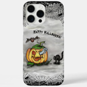 幽霊、ネコ、こうもり、カボチャ、ハッピーハローウィン! iPhone 16 PRO MAXケース