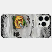 幽霊、ネコ、こうもり、カボチャ、ハッピーハローウィン! Case-Mate iPhoneケース (裏面 (横))