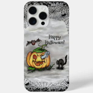 幽霊、ネコ、こうもり、カボチャ、ハッピーハローウィン! iPhone 15 PRO MAXケース