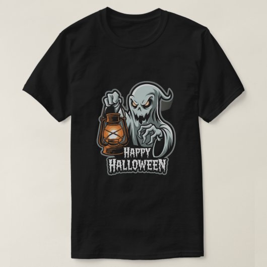 幽霊:ハッピーハローウィン Tシャツ (デザイン正面)