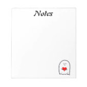 幽霊(ハート) ノートパッド (正面)