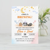 幽霊、ムーンライトスカイお洒落、ハロウィーン赤ちゃんシャワー 招待状 (スタンド正面)