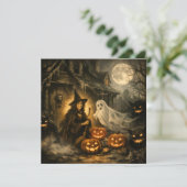 幽霊、モンスター、かぼちゃとハロウィンの魔女 シーズンカード (スタンド正面)
