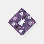 幽霊、幽霊のよく出る住宅、フルムーンとこうもり スタンダードカクテルナプキン (角)