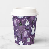 幽霊、幽霊のよく出る住宅、フルムーンとこうもり 紙コップ (裏面)