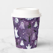 幽霊、幽霊のよく出る住宅、フルムーンとこうもり 紙コップ (正面)