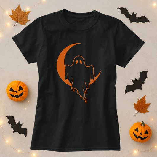 幽霊 月 ハロウィン Tシャツ