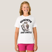 幽霊 本 コーヒー Tシャツ (正面フル)