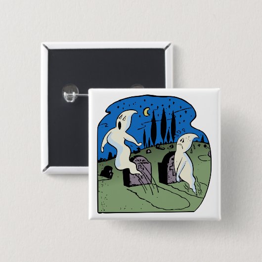 幽霊 缶バッジ (正面&裏面)