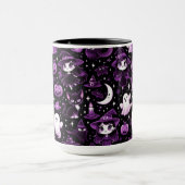 幽霊，魔女，黒猫，こうもりと月 マグカップ (中央)