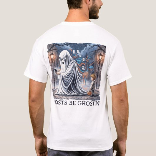 幽霊Be Ghostun'前面および背面 Tシャツ (裏面)