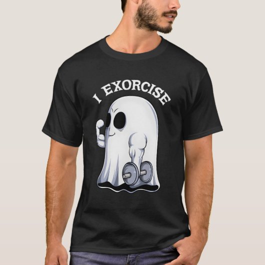 幽霊Iエクソシズジムエクササイズトレーニング不気味ハロ Tシャツ (正面)