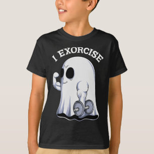 幽霊Iエクソライズおもしろいジムエクササイズトレーニング不気味H Tシャツ