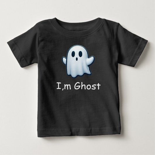 幽霊Tシャツ | 面白いハロウィーンの幽霊の引用 ベビーTシャツ (正面)