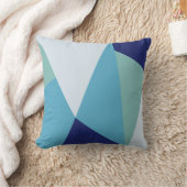 幾エレガント何学的ネイビーブルーとシーグリーンのパステル クッション (ブランケット)