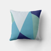 幾エレガント何学的ネイビーブルーとシーグリーンのパステル クッション (裏面)