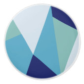 幾エレガント何学的ネイビーブルーとシーグリーンのパステル セラミックノブ (正面)