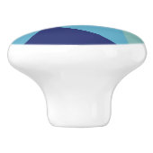 幾エレガント何学的ネイビーブルーとシーグリーンのパステル セラミックノブ (側面)